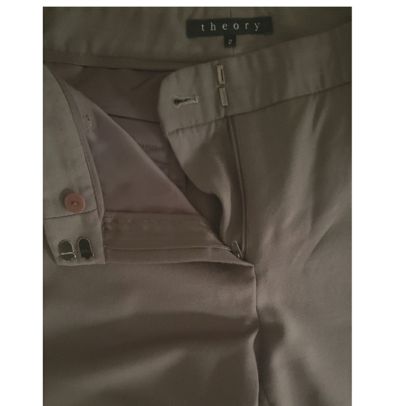 Theory Dark Gray/Brown Virginwool Trousers Size 2 - Picture 5 of 9